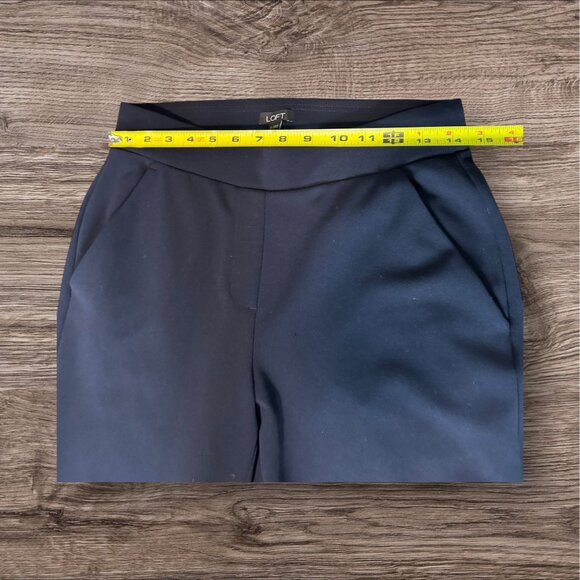 Loft Pull on Slim Ankle Pants Womens Navy Blue Slim-Fit Pants By Loft S - Picture 2 of 8